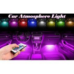 4 бр. светодиодни ленти с 8 цвята и дистанционно за интериорно осветление на купе.