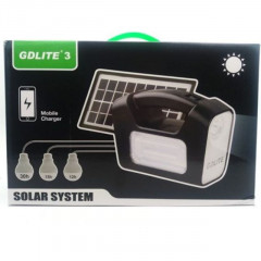 Слънчеви светлини GDlite 3 Plus Цветна система за слънчево осветление с 3 светодиодни крушки, Gd-3pl