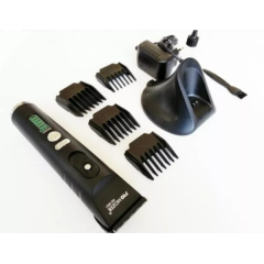 Професионална машинка за подстригване ProMozer MZ-9821, Безжична, 5 приставки, Черен