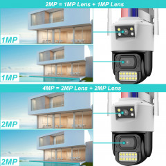 4G Външна Двупосочна Камера с два обектива AI Автоматично проследяване PTZ IR Цветно нощно виждане