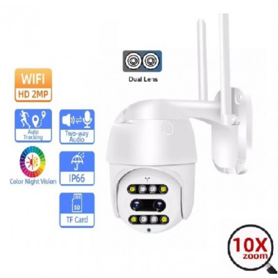 Двойна WiFi безжична IP камера 2MP FULL-HD1080P с цветно нощно виждане