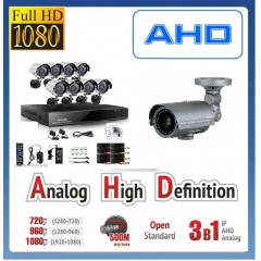 AHD пакет -8 дигитални камери 1,3 MP висока резолюция- 8 камери + DVR