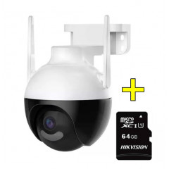 КОМПЛЕКТ + КАРТА 64GB IP КАМЕРА 6MP ICSEE SMART SPHERE 4LED WIFI ОХРАНИТЕЛНА КАМЕРА