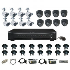 HD пакет - Dvr 16 канален + 16 камери външни или вътрешни , 3G, пълна система за видеонаблюдение