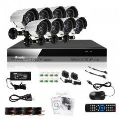 1800 твл Hd пакет - Dvr 8 канален + 8 камери външни или вътрешни, пълна система за видеонаблюдение